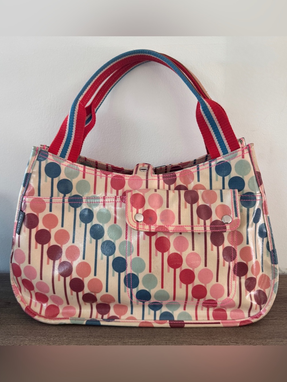 Orla Kiley Vintage Coated Canvas Mod Pattern Shoulder Bag. Excellent Condition.